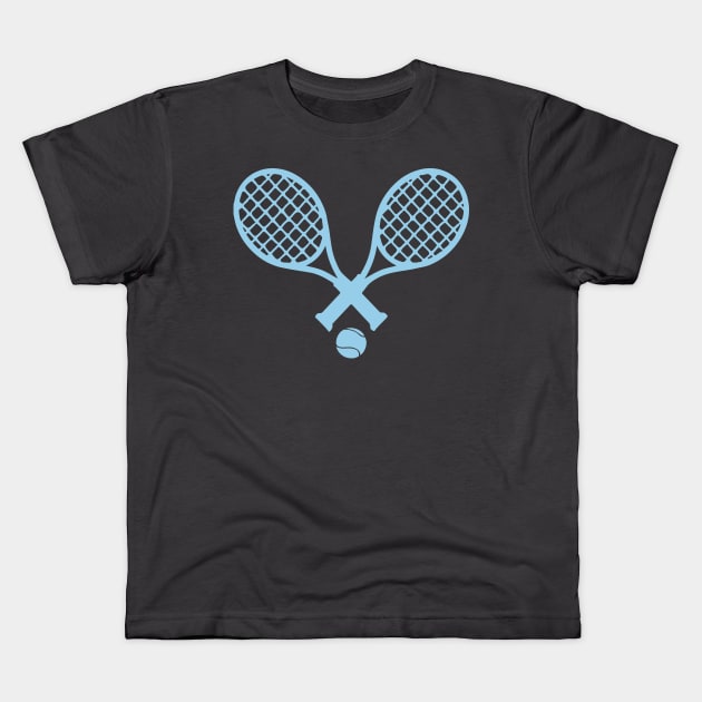 Tennis Rackets Blue Kids T-Shirt by inkstyl